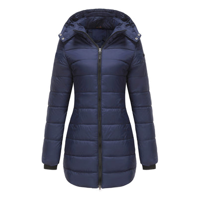 Quilted Waterproof Cotton Jacket for Women – Long Sleeves, Perfect for Winter