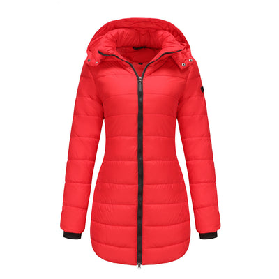 Quilted Waterproof Cotton Jacket for Women – Long Sleeves, Perfect for Winter