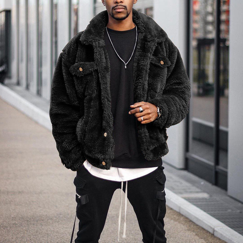 Men’s Black Spring Jacket – Loose and Lightweight Fit