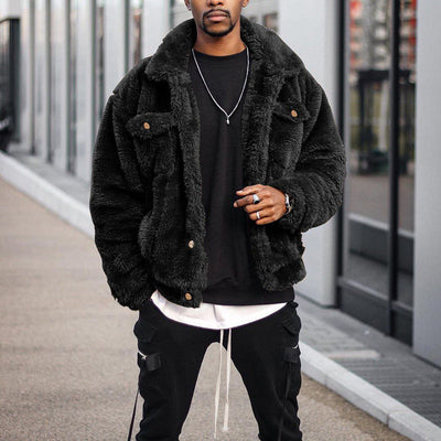 Men’s Black Spring Jacket – Loose and Lightweight Fit